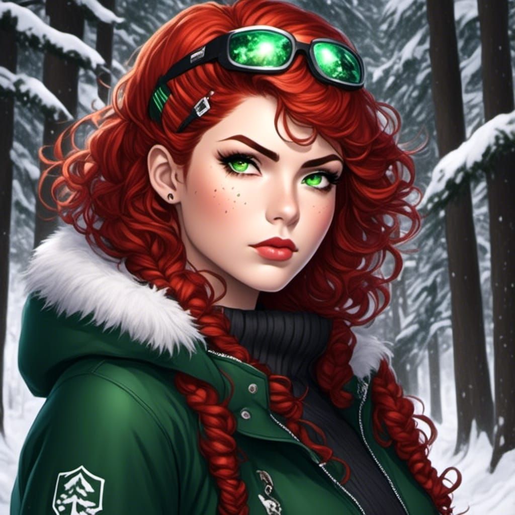 Gothic Woman Portrait in Anime Style