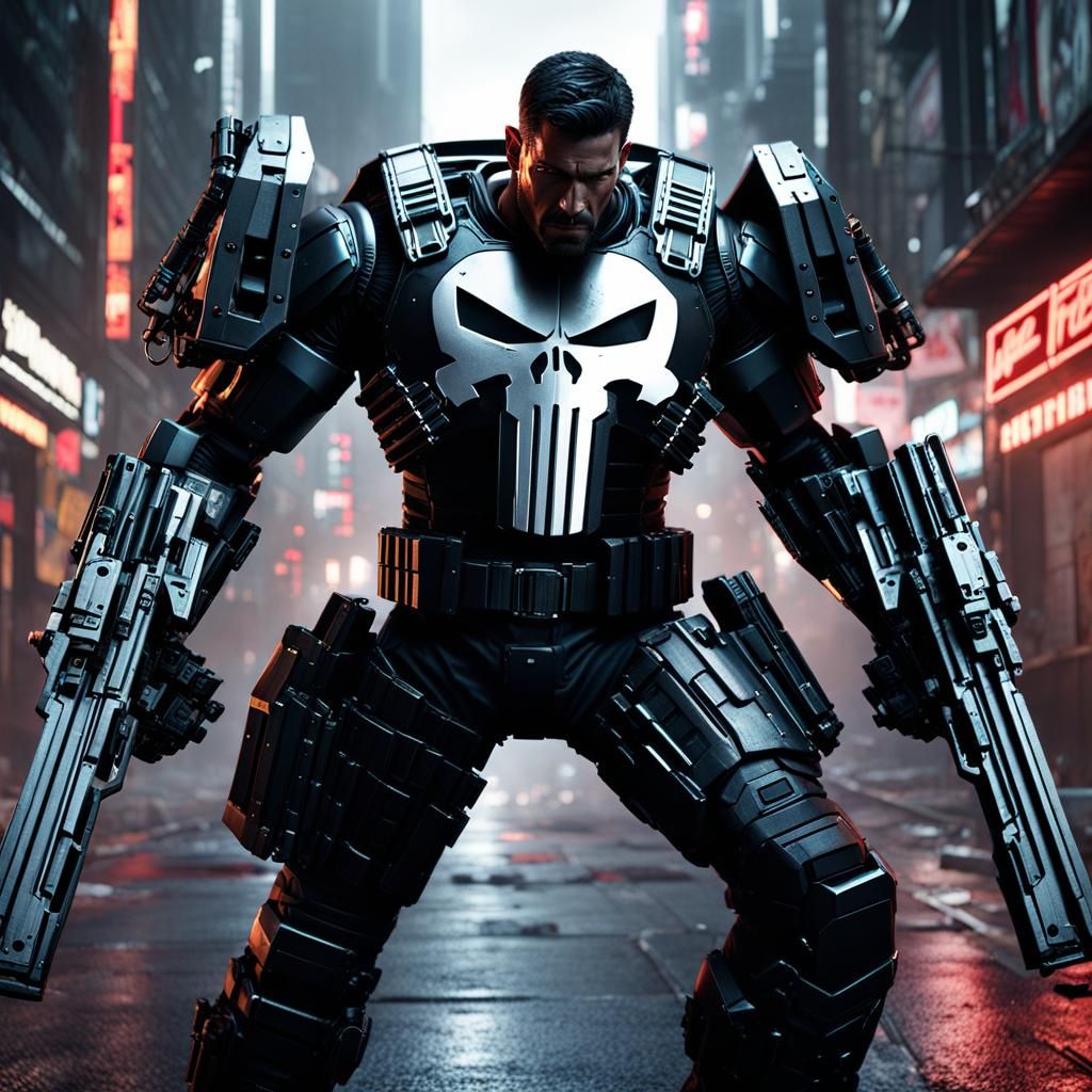 Mecha Punisher, heavy duty warfare