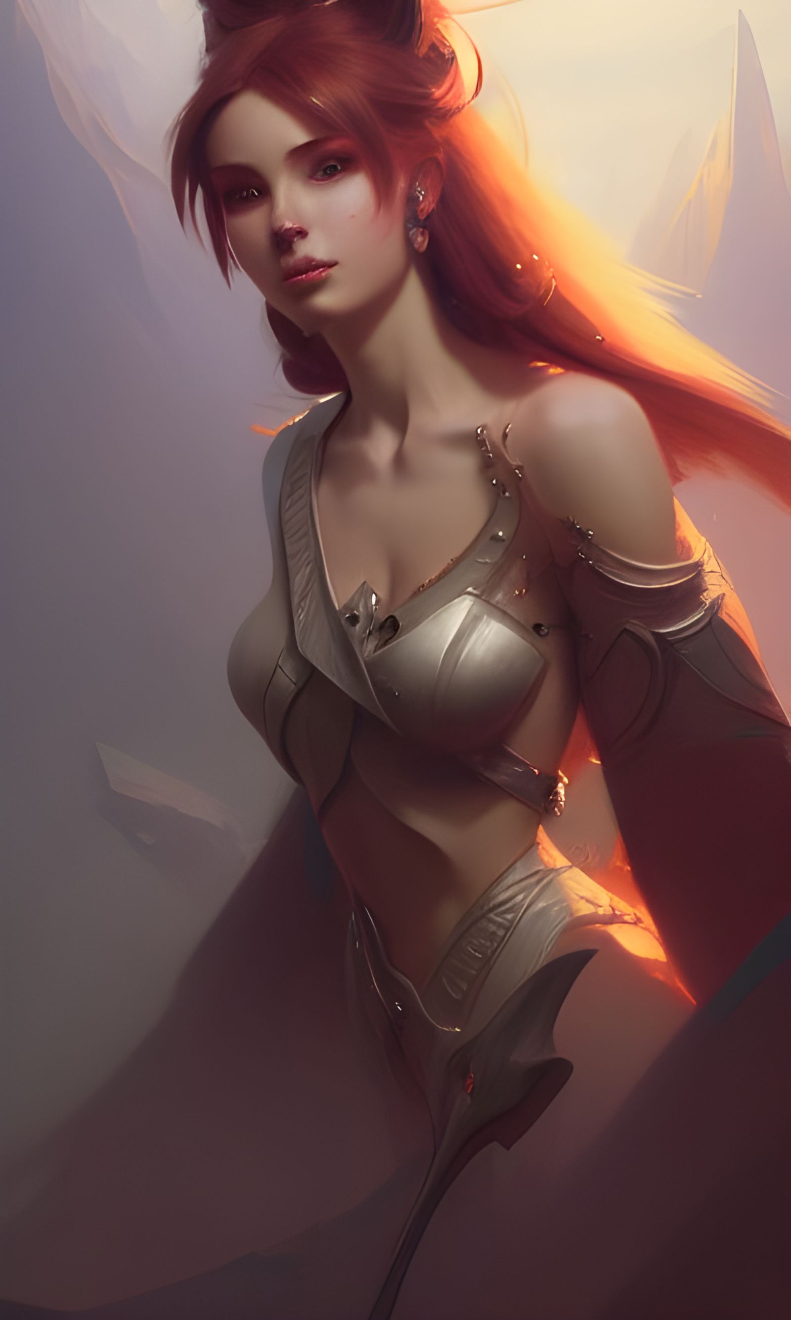 Fantasy Lady Portrait in Digital Art Style