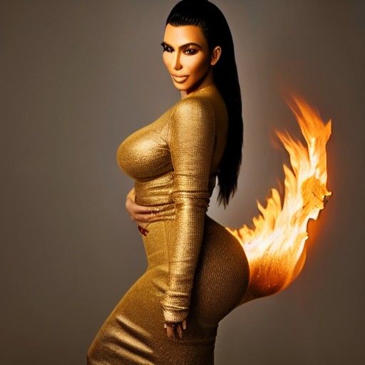 Kim Kardashian Ablaze: A Golden Hour Portrait