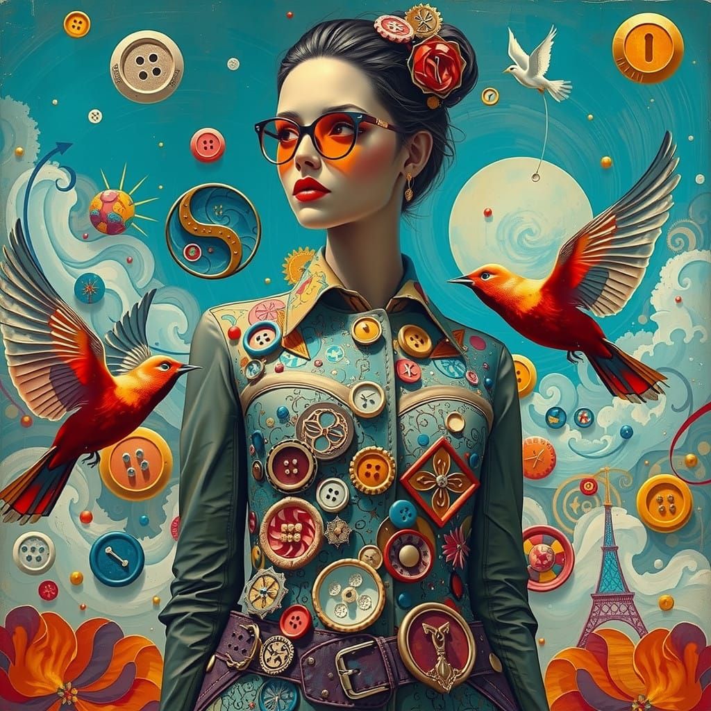 Vibrant Kandinsky-Inspired Circles in a Surrealist Dreamscap...