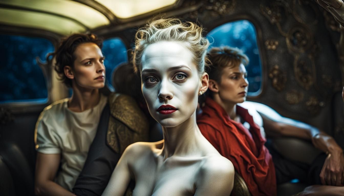 Surreal Alien Restaurant Celebration in Gritty Detail