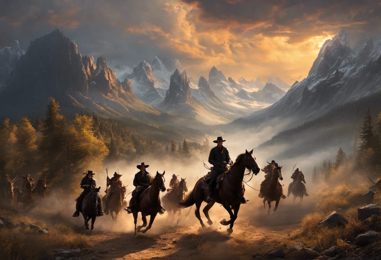 Cowboys and Cowgirls vs. Zombie Herd: Digital Matte Painting