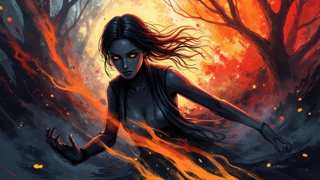 Concept Art of a Revolutionary Woman in Dynamic Lighting