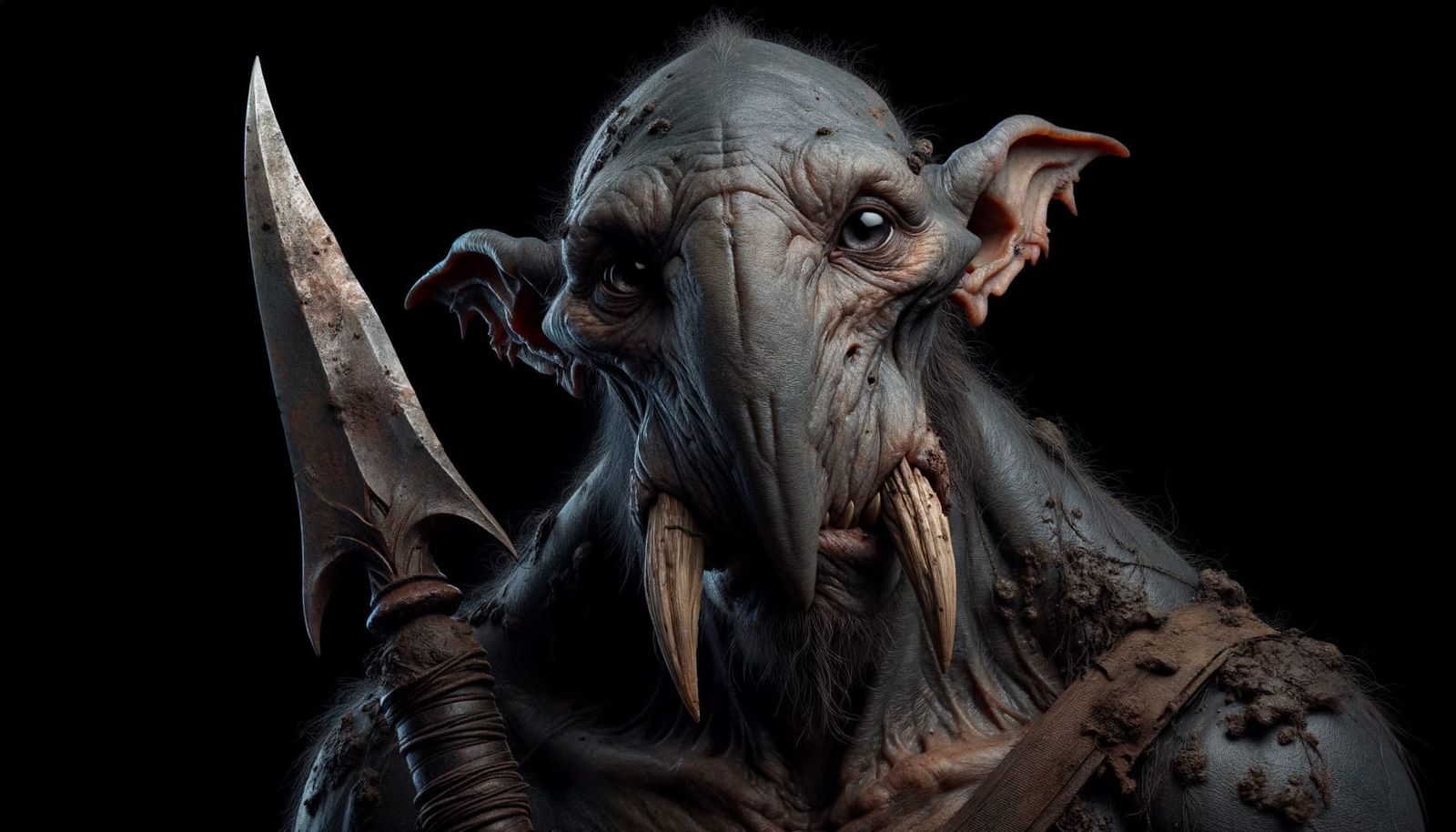 Lanky Orc-like Creature with Jagged Scimitar