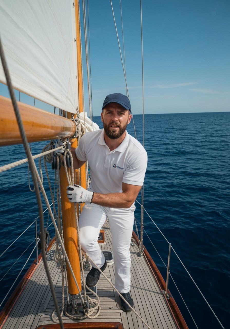 Classic Wooden Sailboat Portrait in Photorealistic Style
