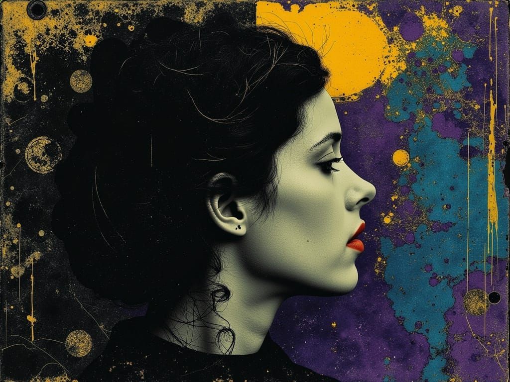 Dramatic Love Scene with Vibrant, Contrasted Colors