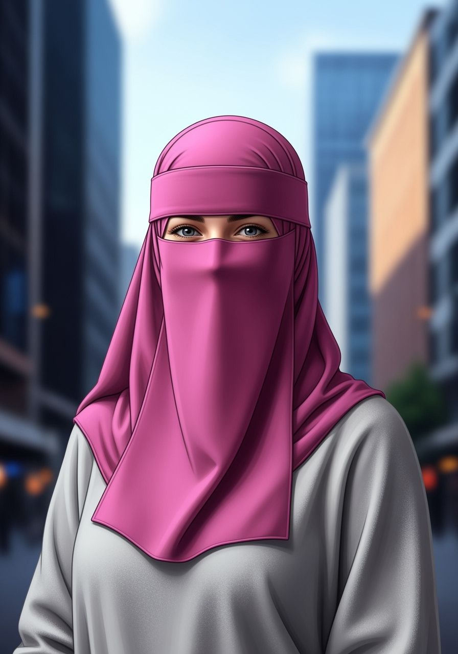 Portrait of Woman in Niqab, Digital Art