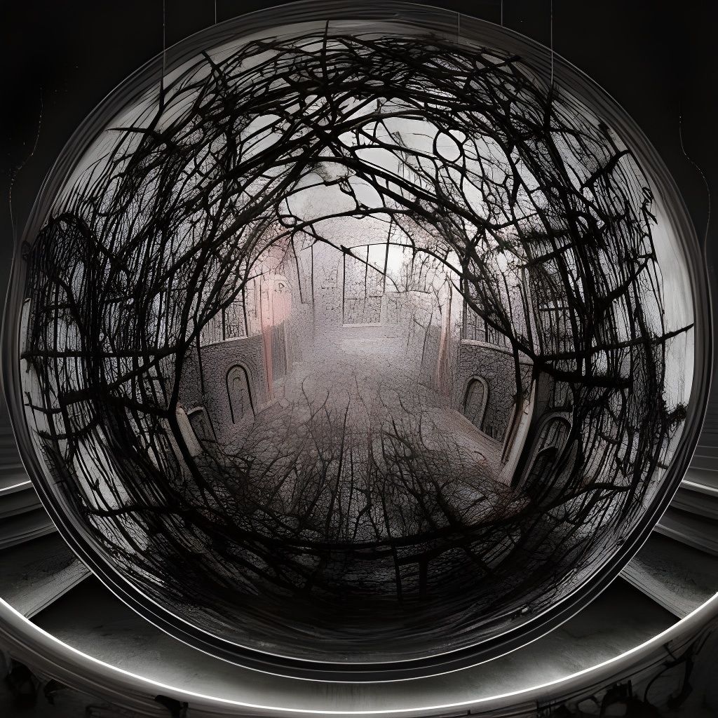 Chaotic Sphere: Dark Abstract Horror Art