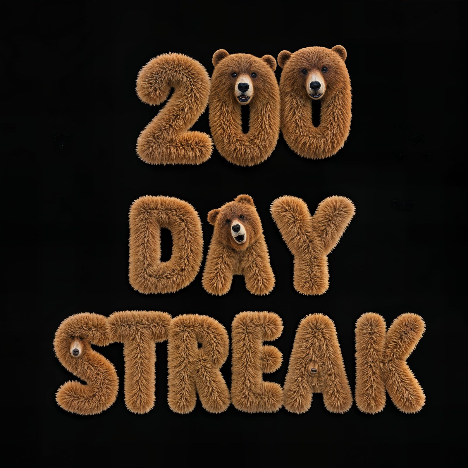 200 Day Streak!!! I got the "Bear" Badge worth 300 Credits f...