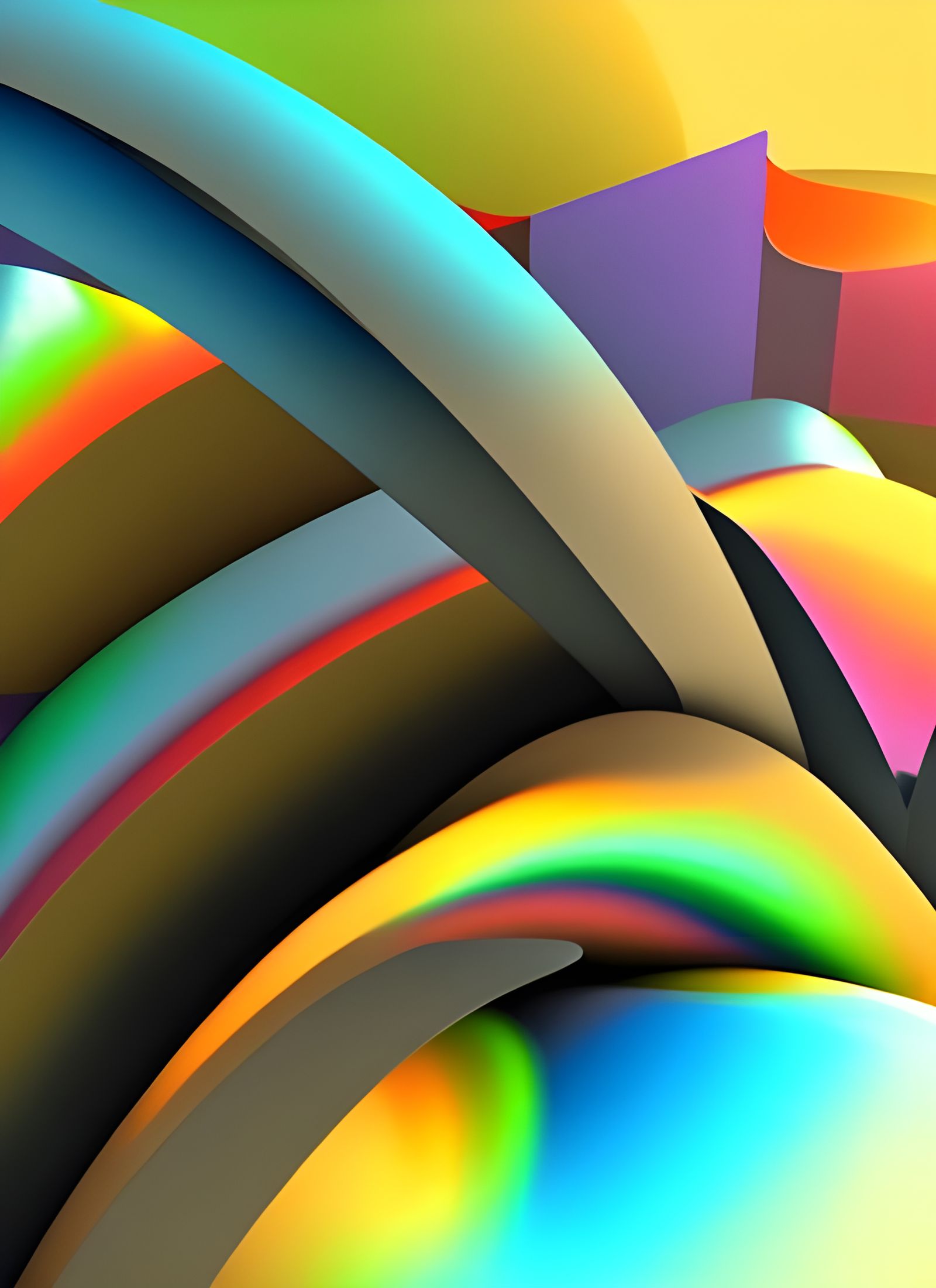 Abstract Cubist Spectrum Blend: Matte Painting