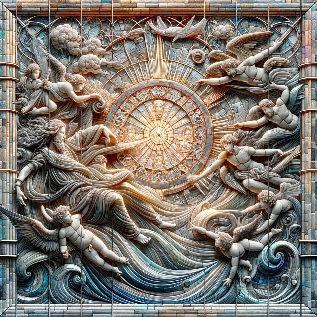 Renaissance Stained Glass Window Art in 3D