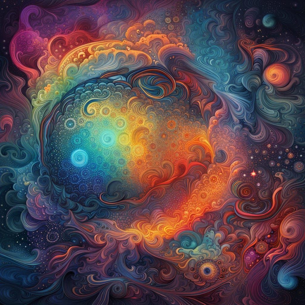 Colorful Abstract Entities Working in Acrylic