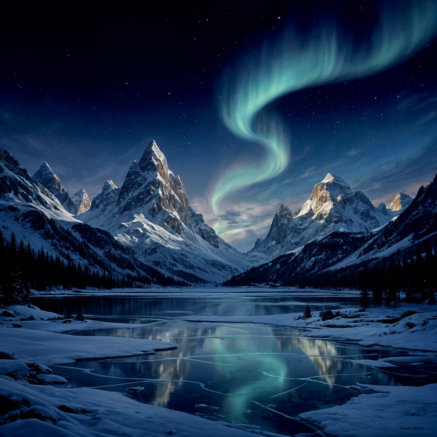 Arctic Night with Ribbon Lights