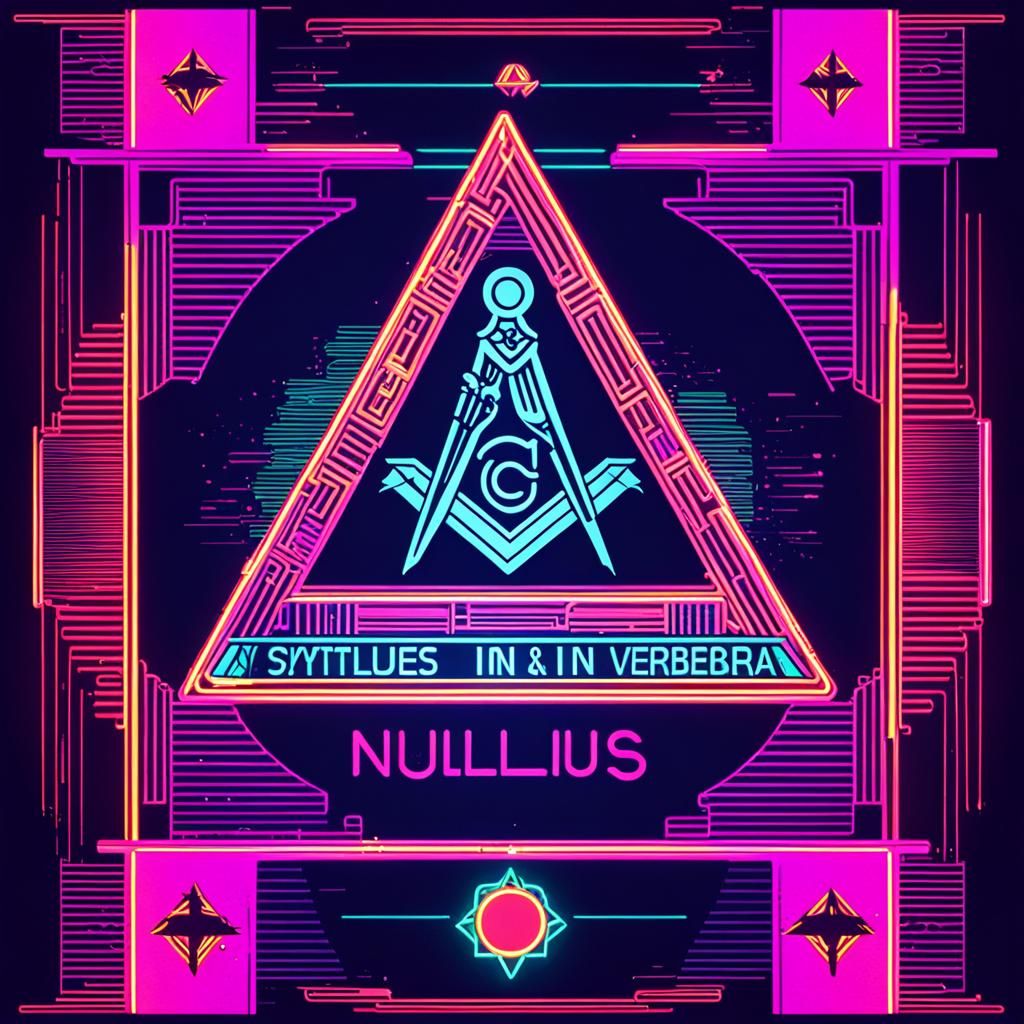 Freemason Symbolism in Synthwave Neon Art