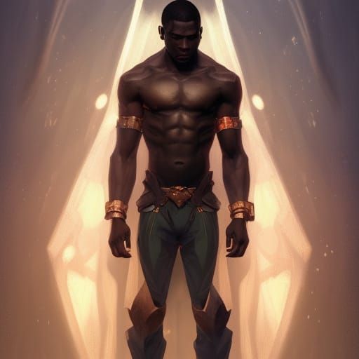 Detailed Portrait of a Black Male Elf