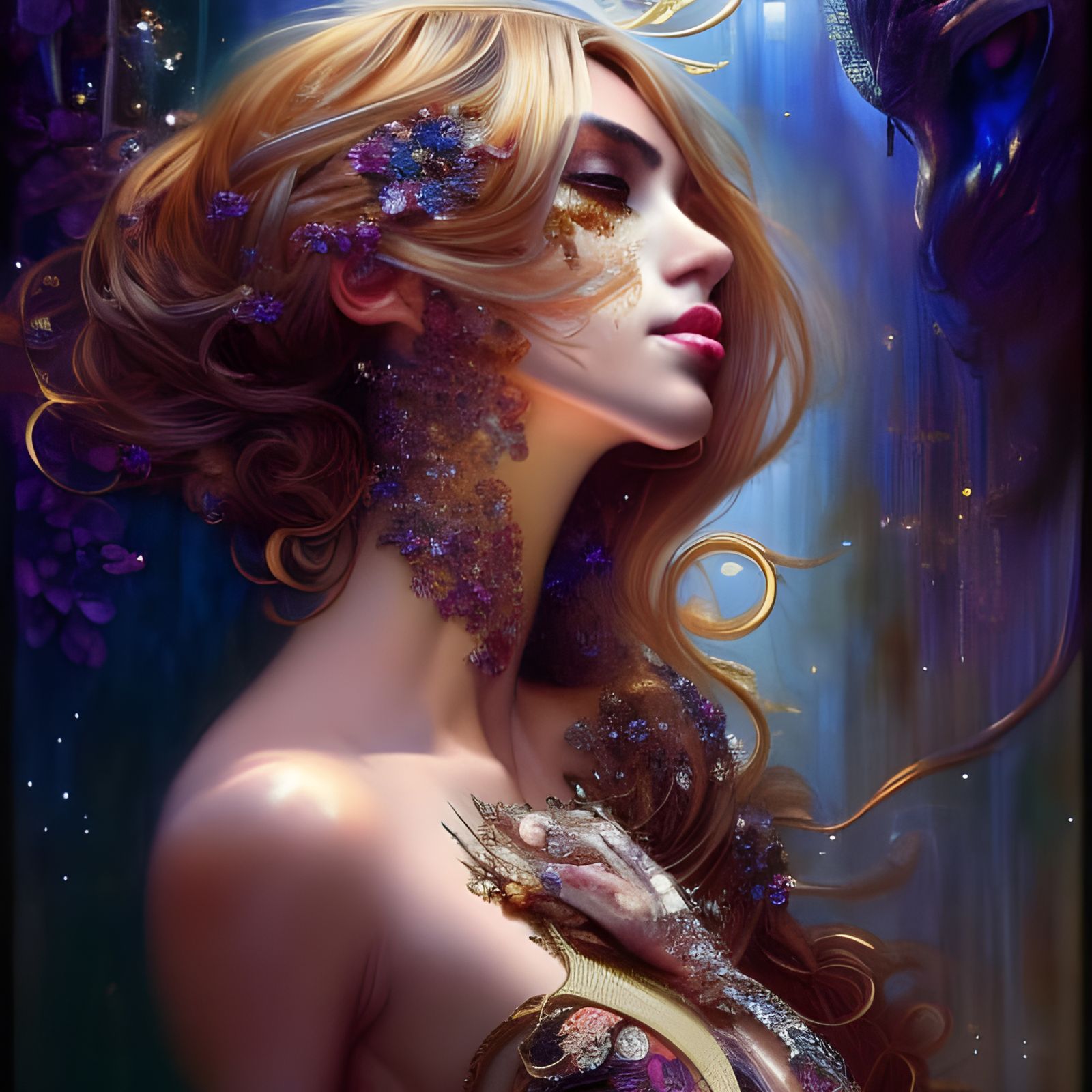 Jeweled Woman in Regal Fantasy Art Style