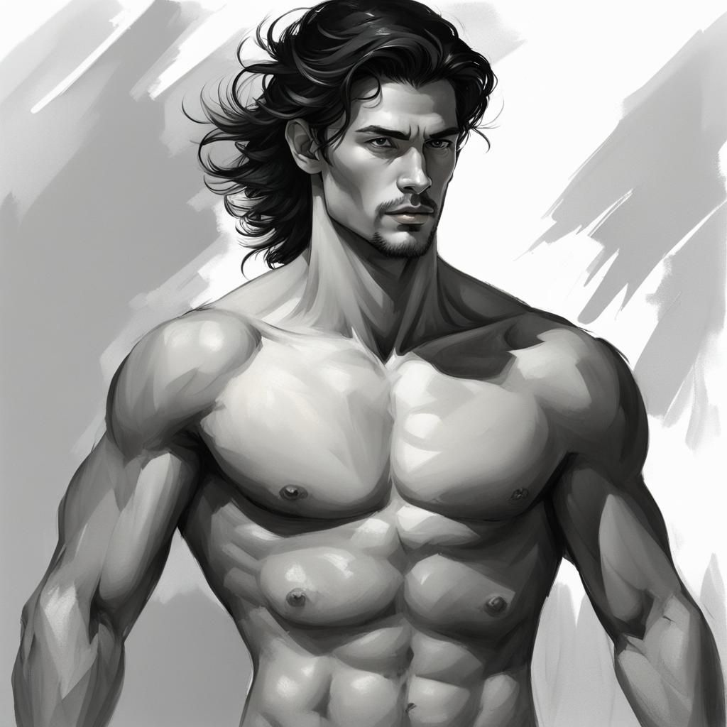 Detailed Portrait of Handsome Man in Artstation Style