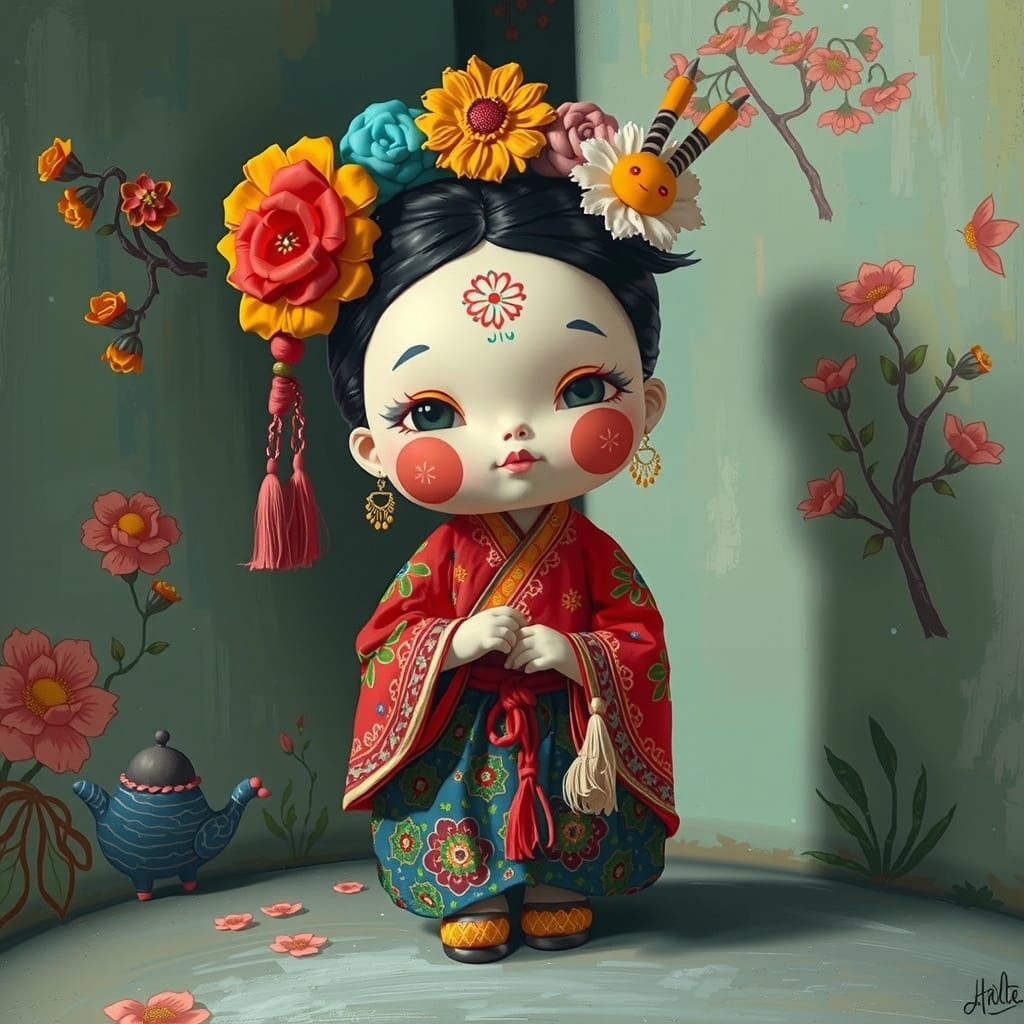 Labubu Doll in Pop Surrealist Style