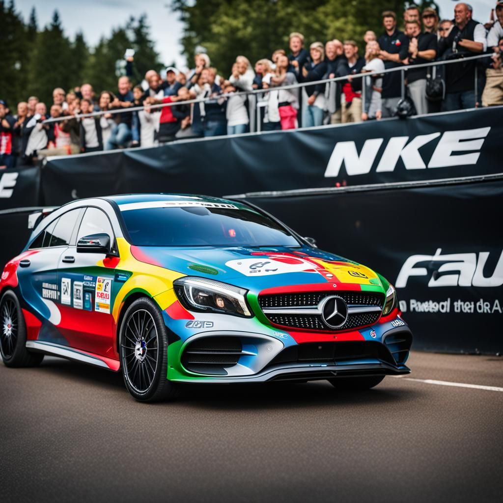 Mercedes-Benz Rally Car with Nike Stickers