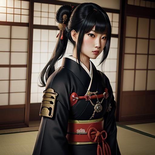Steampunk Female Samurai in Edo Japan