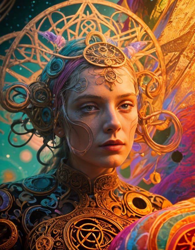 Dreamlike Cinematic Photo With Cryptic Symbols