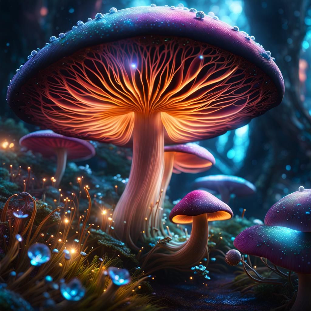 Magical Fungi with Flowing Mana in Splash Art