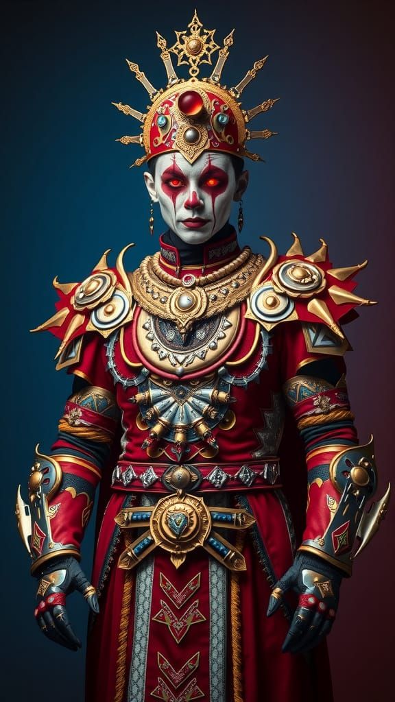 Symbolic Regalia Portrait of a Bio-Mechanical Warrior