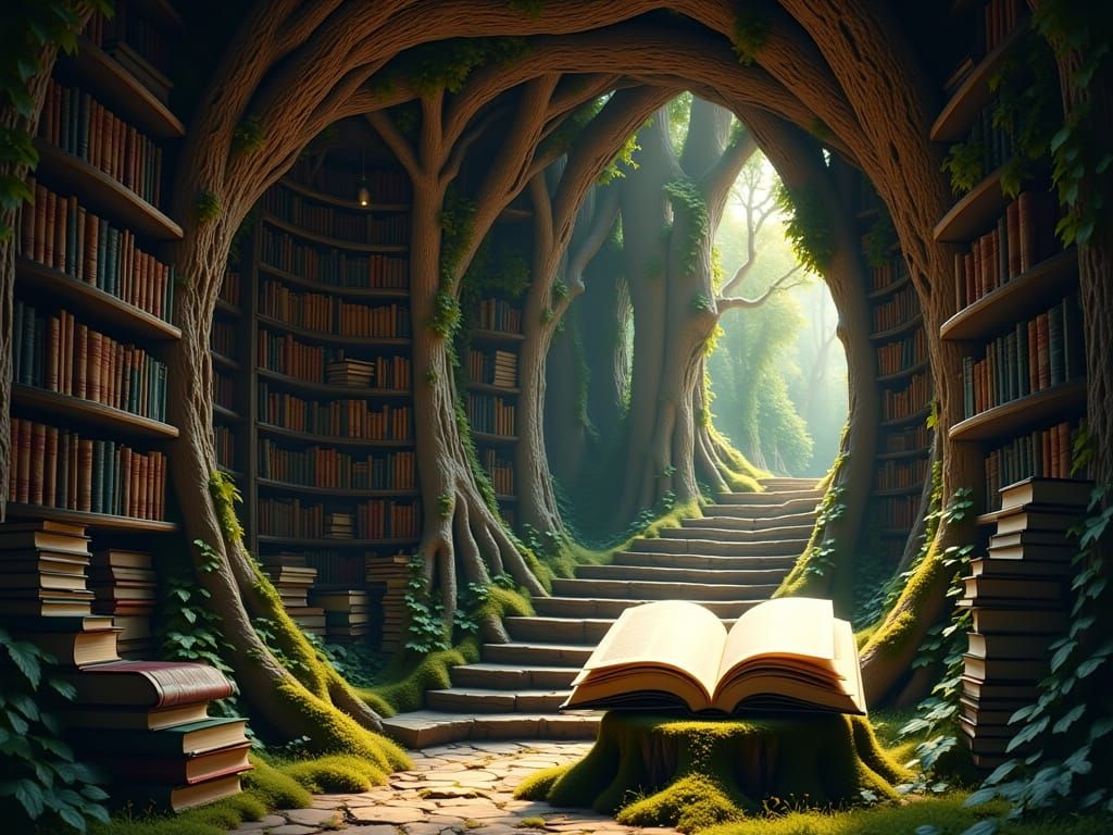 Enchanted Oak Tree Reading Nook