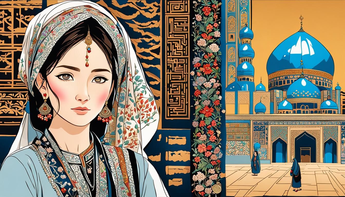 Stunning Hazara Woman in Anime Style Artwork