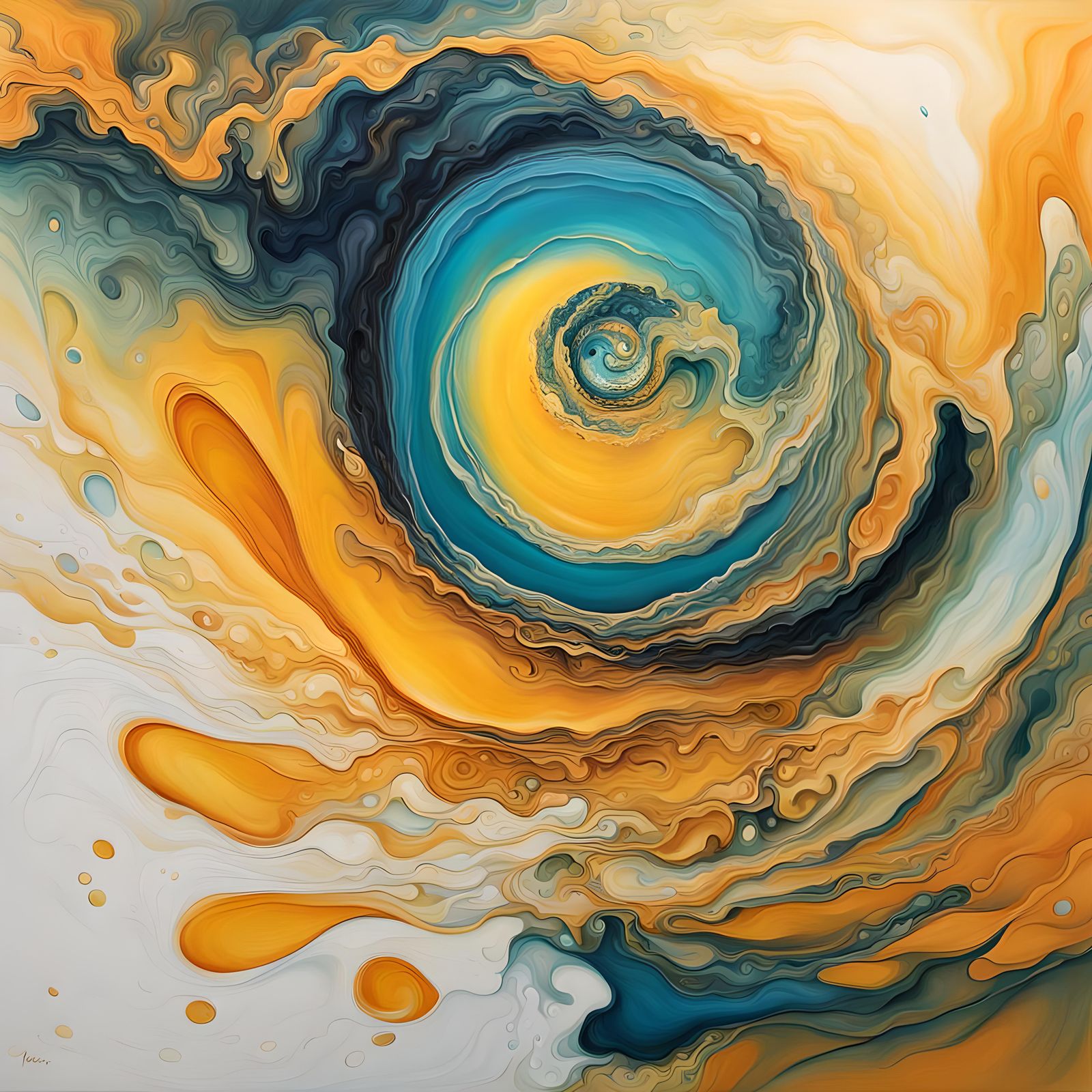 Abstract Roly Poly in Sunshine with Fluid Lines