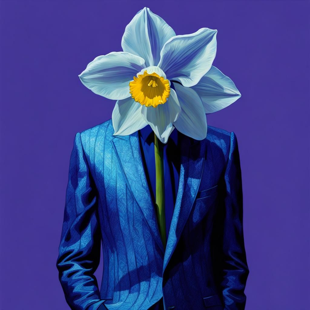 Daffodil Portrait in Digital Painting Style