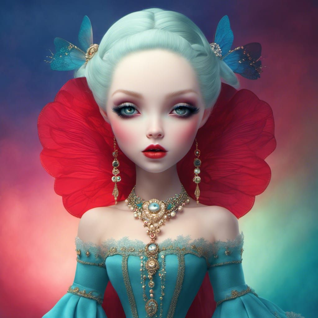 Fantasy Doll Illustration in Ray Caesar Style