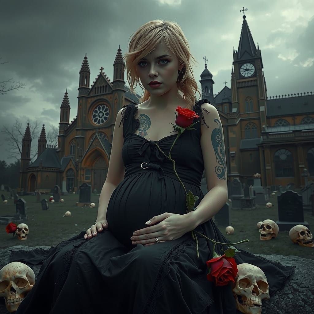 Dark Gothic Bride in Twilight Elegance