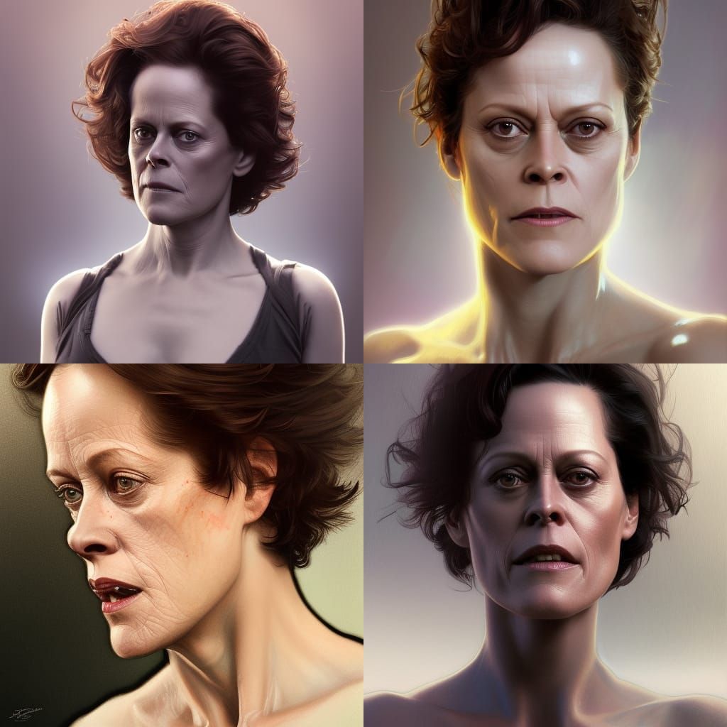 Sigourney Weaver Portrait in Artgerm Style