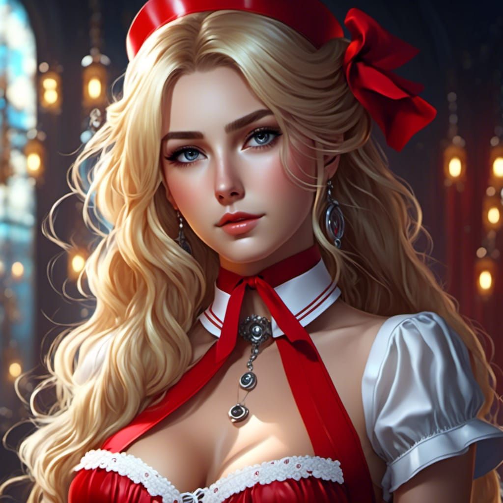 Anime Nurse in Macabre Hyperreal Style