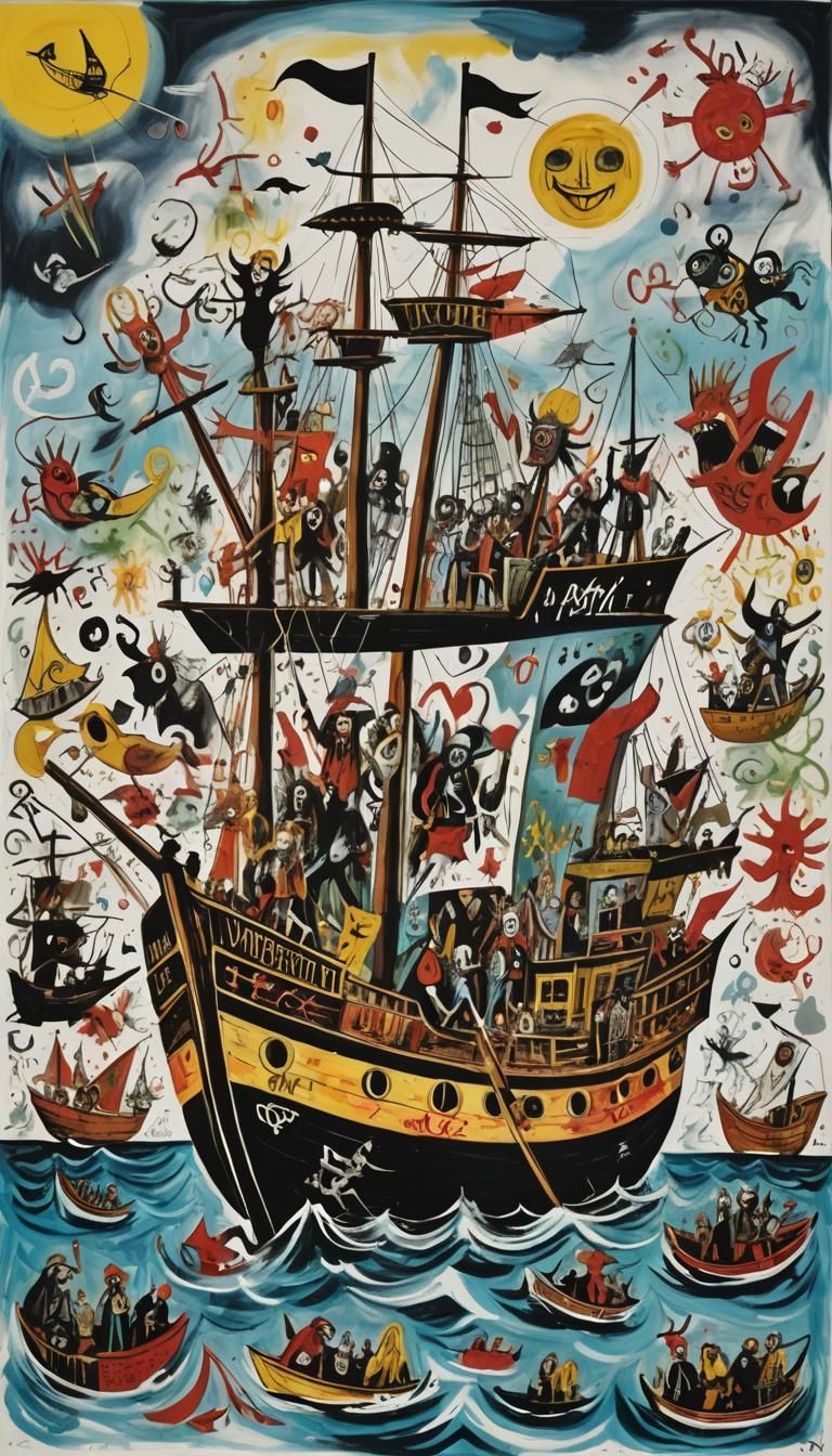 Ship of Fools in Expressionist Style