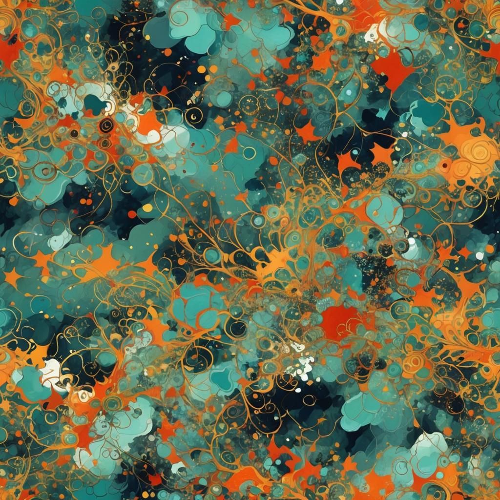 Abstract Dreamscape in Complementary Colors