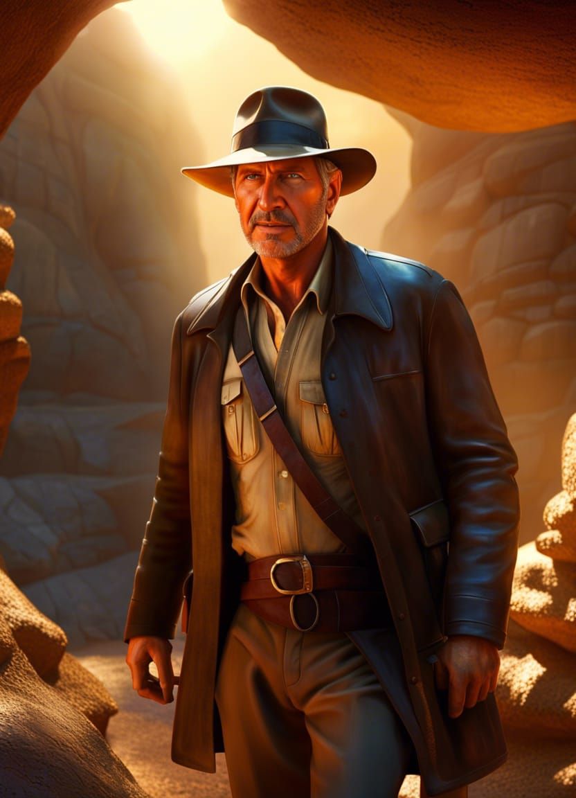 Harrison Ford as Indiana Jones in Detailed 3D Render
