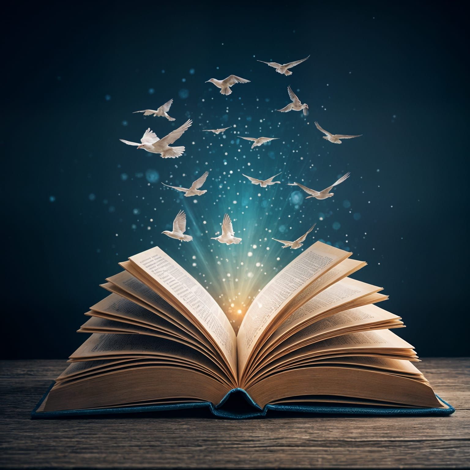 Open Book Transforms Into Flying Birds
