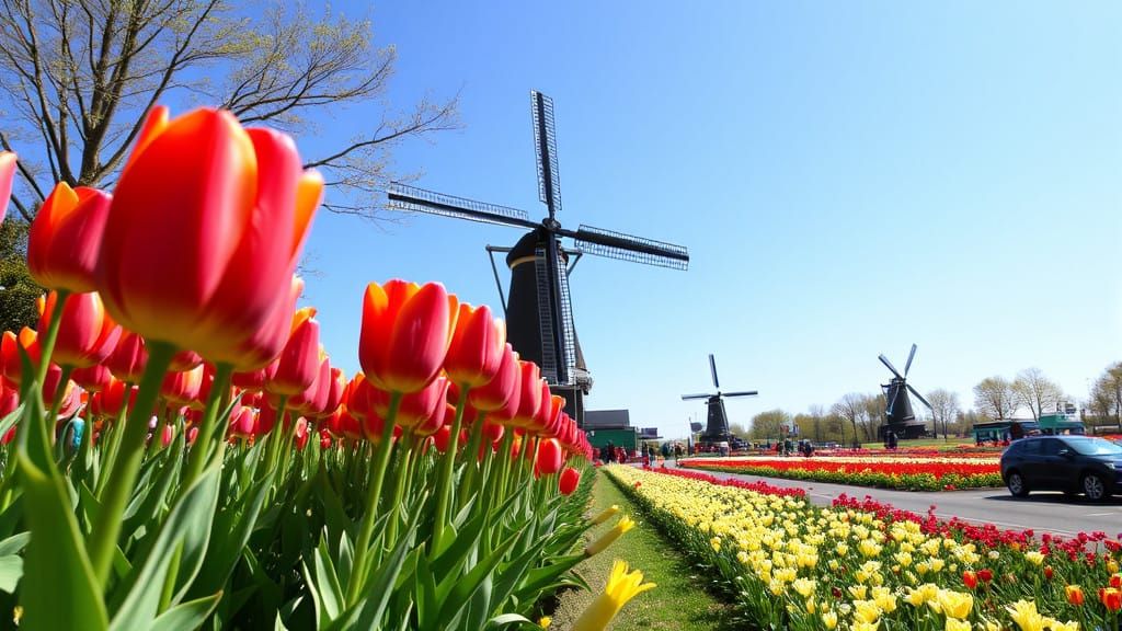 Vibrant Holland Michigan Tulip Festival in Full Bloom