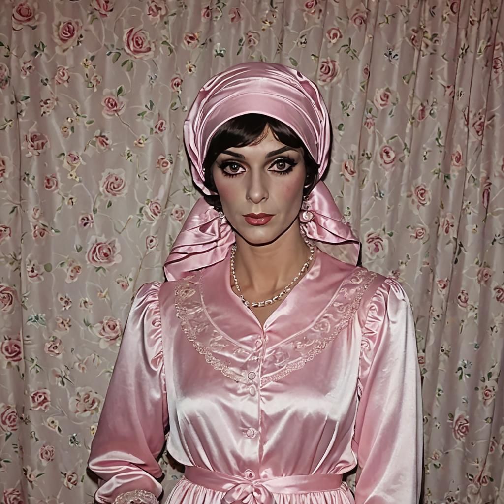 Person in Headscarf and Nightdress