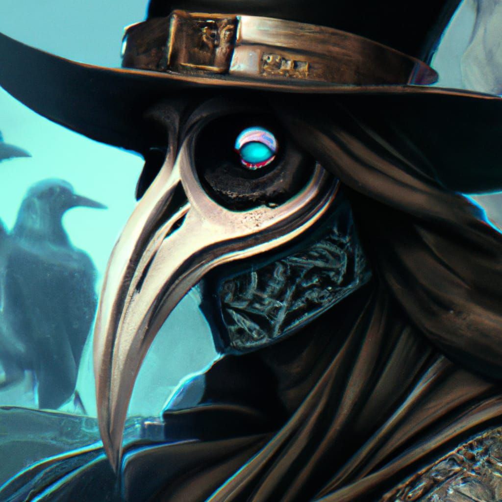 Plague Doctor Portrait in Hyperdetailed Digital Art