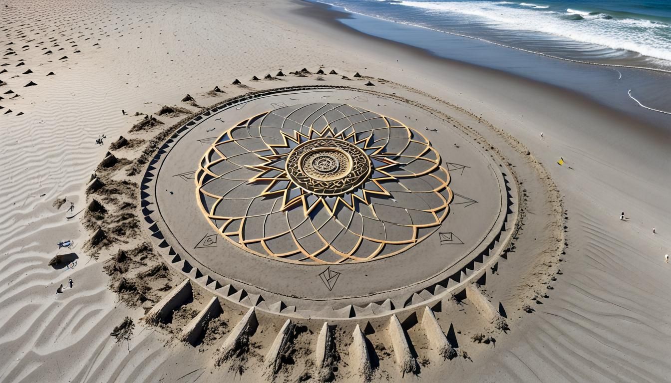 Sacred Geometry, 4D Mandala, golden ratio, sandcastle art on...