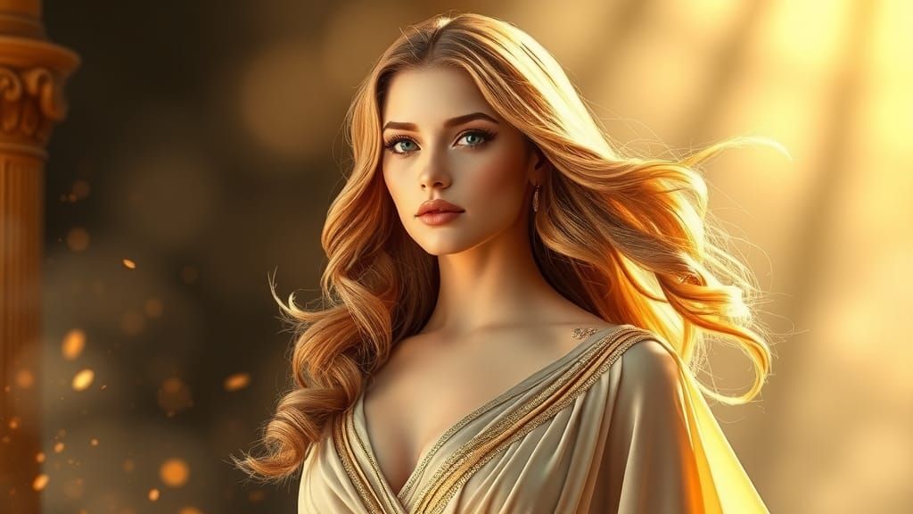 Greek Goddess Portrait in Ethereal Light