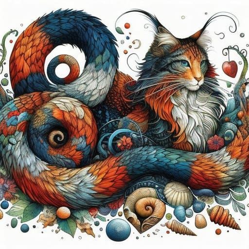 Ethereal Feline Form in Whimsical Forest Setting