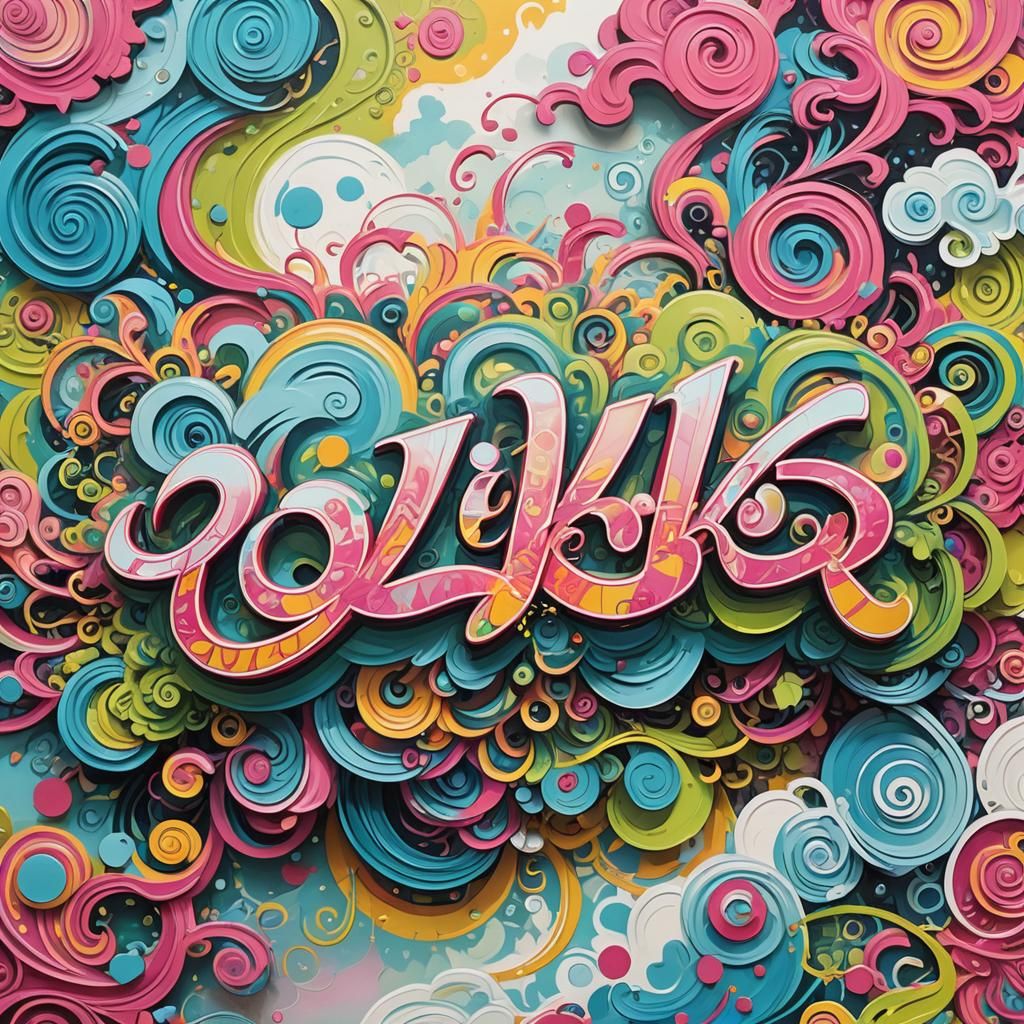 Vibrant Street Art Mural Tag Featuring 'Vicky G'