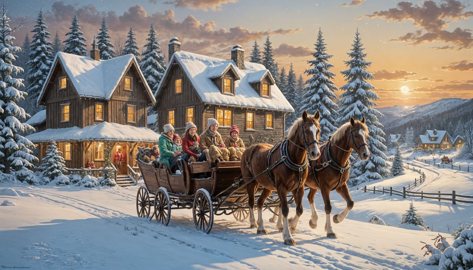 Winter Wonderland Family Sleigh Ride in Traditional Style