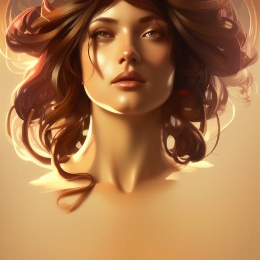Goddess Portrait in Art Deco Style