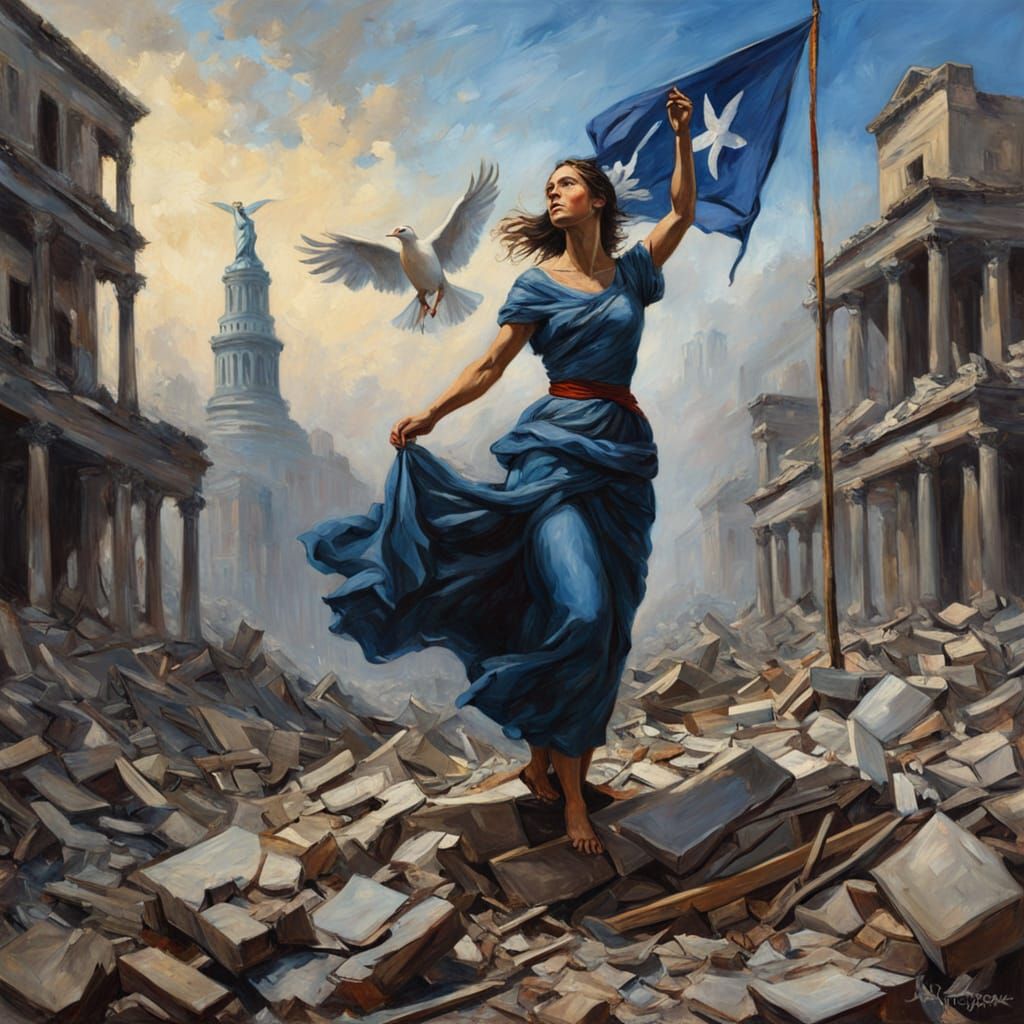 Liberty Leading People in Classical Oil Painting